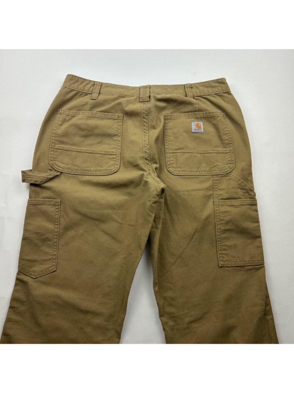 TALL Carhartt Camel Brown Canvas Original Fit Straight Leg Pants 10T - Picture 7 of 7